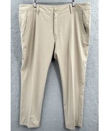 HUK Fishing Pants Mens 40x32 Tan Khaki Stretch Performance Chino Zip Poc... - $32.92 CAD