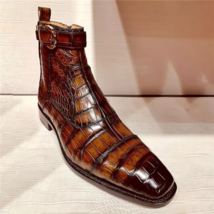 High Quality New Fashion Men  Leather Buckle Business Boot Vintage Casual Classi - £60.89 GBP