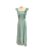 ANA Dress Womens 2XL Green Ditzy Floral Maxi Ruffle Bodice Open Back Cot... - $38.77 CAD