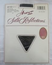 Hanes Silk Reflections Size CD Mesh Weave Sandalfoot Jet Pantyhose Style 955 - £11.76 GBP