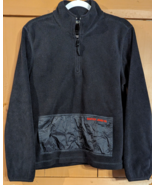 Nautica Jeans Co. Mens Large Fleece 1/4 Zip Pullover Black Sweatshirt Ja... - £11.79 GBP