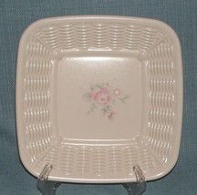 Pfaltzgraff- Tea Rose Square Basketweave Appetizer PLATE- 7 &quot;- Pink Floral -VGUC - £3.91 GBP
