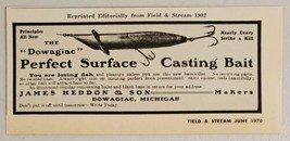 1970 Print Ad Dowagiac Fishing Lures Heddon Reprinted from 1902 Field n Stream - £8.65 GBP