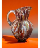 Vintage Fenton Glass Cream Pitcher Autumn Orange Vasa Murrhina 5 .25 in ... - $117.03 CAD