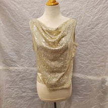 Gantos Women&#39;s Gold Sleeveless Sequin Top, Size M - £28.12 GBP