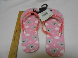 NEW Cute Hello Summer Girls Sz Lg 4/5 Flipflops Sandals Shoes Koala Bear design - £4.62 GBP