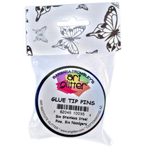 Art Glitter Glue Tip Pins-Six Stainless Steel Pins, Six Noodgers - £11.87 GBP