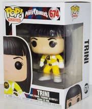 Power Rangers Trini Yellow Ranger No Helmet POP #674 FUNKO NIB Box Wrinkle Back - £6.14 GBP