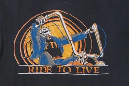 Barney&#39;s Leather Ride To Live Ghost Rider 1995 Bike Week T-Shirt Size XL - $48.99