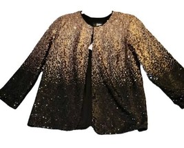 Bob Mackie Women&#39;s Ombre Sequin Jacket Black Copper Sequins Size Small NWT  - £23.66 GBP
