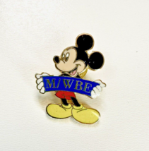 Mickey Holding Holding A M/WBE Banner Disney Pin Vintage - £4.63 GBP