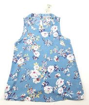 Pink Rose Women&#39;s Blue Water Bouquet Sleeveless Blouse Size Small - £3.20 GBP