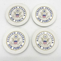 Set of 4 US Air Force Round Coasters Hindostone Military Gift Collectibles - £14.76 GBP
