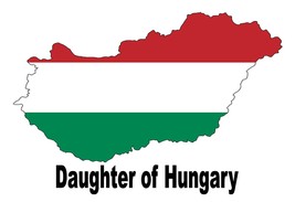 Daughter of Hungary Hungarian Country Map Flag Poster High Quality Print - £5.50 GBP+