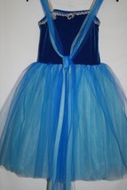 Girls Costume Blue Sequin Ballerina Tutu Dress LARGE Star Styled Dance Leotard - £21.21 GBP