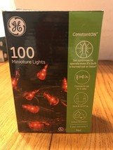 GE Miniatures Lights, ConstantON 20.6ft Indoors / Outdoor Red-New-Ships ... - $14.29