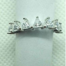 65Ct Lucy Trillion Coupe Simulé Anneau Bague Diamant 14K Plaqué or Blanc Argent - £68.20 GBP