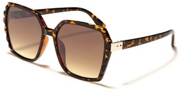 NEW TORTOISE GOLD FRAME SQUARE STYLE SUNGLASSES BROWN LENS QUALITY BUTTE... - $8.10