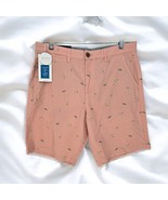 Jachs New York Bleecker Shorts Mens 30 Pink Surfer Pattern Chino Stretch... - $20.56