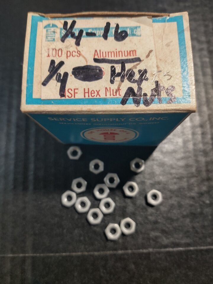 Primary image for 1/4" - 16 NFS Aluminum Hex Nuts Lot Of 300+ New In Box