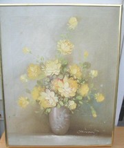 Artistic Interiors Original Oil Painting Flowers Signed John - $40.00