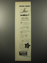 1950 National Airlines Ad - National Airlines&#39; famed Star Miami 4 hours non-stop - £14.48 GBP