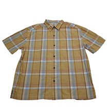 Enyce Shirt Mens Large Rust Tan Plaid Short Sleeve Button Down casual - £13.97 GBP