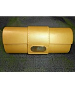 JM Clutch Handbag Purse Hard Case Evening Bag Magnetic Snap Gold Faux Le... - £18.01 GBP