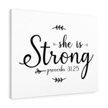  She Is Strong Leaves Proverbs 31:25 Bible Verse Canvas Christia - £59.77 GBP+