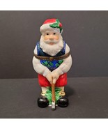 Vintage Hand Painted Ceramic Christmas Holiday Golfing Santa w/Argyle Sw... - $13.56 CAD