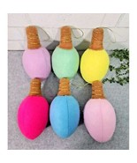 Christmas Light Bulb Shaped Tree Ornaments Felt 7&quot; Bright Multi-Color 6 ... - $28.99