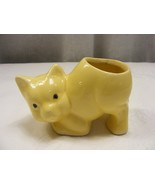 Vintage Hall Pottery Small Yellow Cat Planter 2 south - $29.69