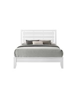 Queen White Panel Bed: Geometric Design Frame - $491.99