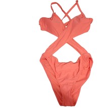 NWT Xhilaration xl 12-14 Neon orange one piece criss-cross bathing suit  - £7.17 GBP
