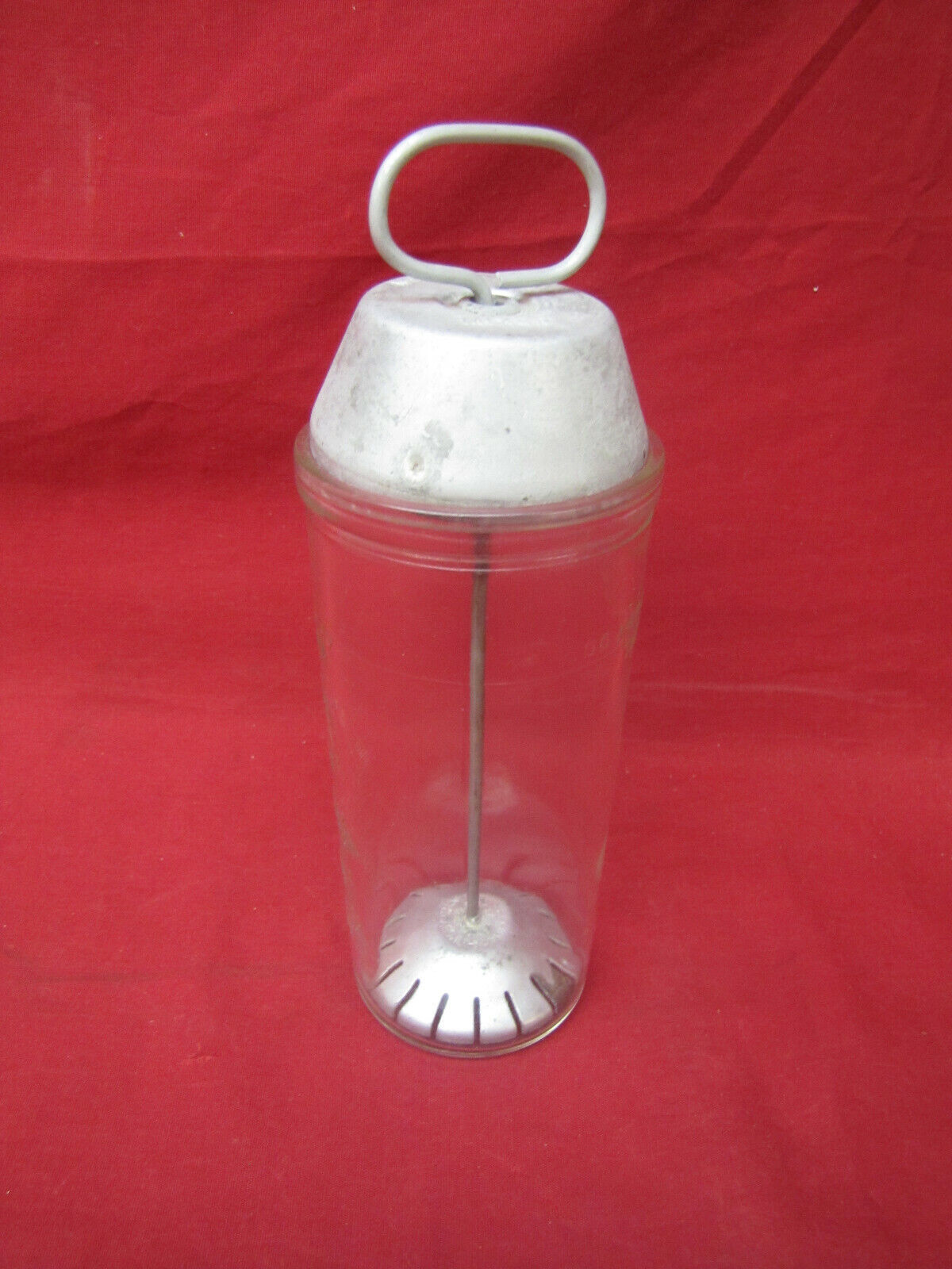 Vintage Malted Milk Mixer Clear Glass Tin Lid National Dairy Kitchen Gad... - $24.74