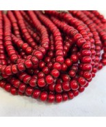 5mm-5.5mm Antique Venetian cranberry red White Heart Trade Beads Strands - $218.57 MXN