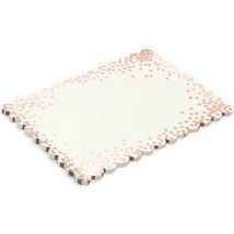 Scalloped Paper Placemats With Rose Gold Foil Polka Dots (14 X 10 In 50 Pack) - £27.16 GBP