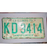 Illinois  1973  License Plates  Heavy metal PAIR  KD 3414 - $187.15 MXN