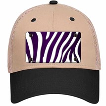 Purple White Zebra Oil Rubbed Novelty Khaki Mesh License Plate Hat - £23.31 GBP