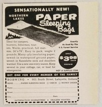 1955 Print Ad Northern Lakes Paper Sleeping Bags Bobwing Lafayette,IN - £7.12 GBP