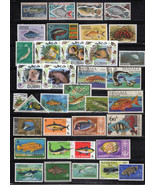 Fish Stamp Collection MNH/Used Marine Life Sharks Crabs ZAYIX 0824S0050 - $7.16