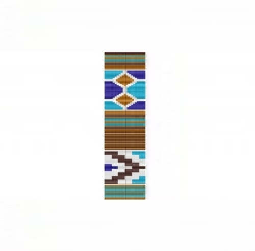 Loom Bead Pattern - Ethnic #2 Blue Cuff Bracelet