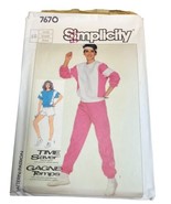 Vtg Simplicity Sewing Pattern 7670 80s Workout Sweat Suit Pullover Top P... - £5.46 GBP