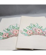 Vintage Hand Painted Liquid Embroidered Floral Queen Pillow Cases 19x29 ... - €13,88 EUR