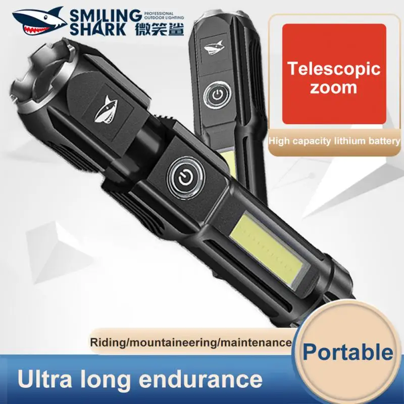 Flashlight Strong Light USB Rechargeable Zoom Home Torch ABS Multi-mode - £8.27 GBP+