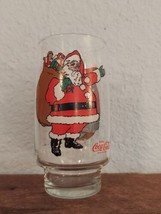 Coca Cola Glass Christmas Tumbler Santa Claus 1984 McCrory Stores Free S... - $18.69