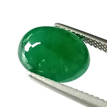4.81 Cts., Leaf Green Emerald, Emerald Cabochon, Emerald Oval Cabochon, Natural  - £521.19 GBP