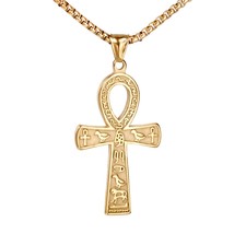 Fashion Ancient Egyptian Ankh Cross Necklace For Men Women Stainless 316L Steel  - £18.99 GBP