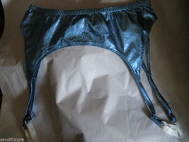 Deborah Marquit blue lame&#39; Designer garter belt S - $184.80