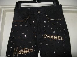 80s 1980s Tamorah Marie high waist Designer Name dropping bling jeans 30... - £368.71 GBP